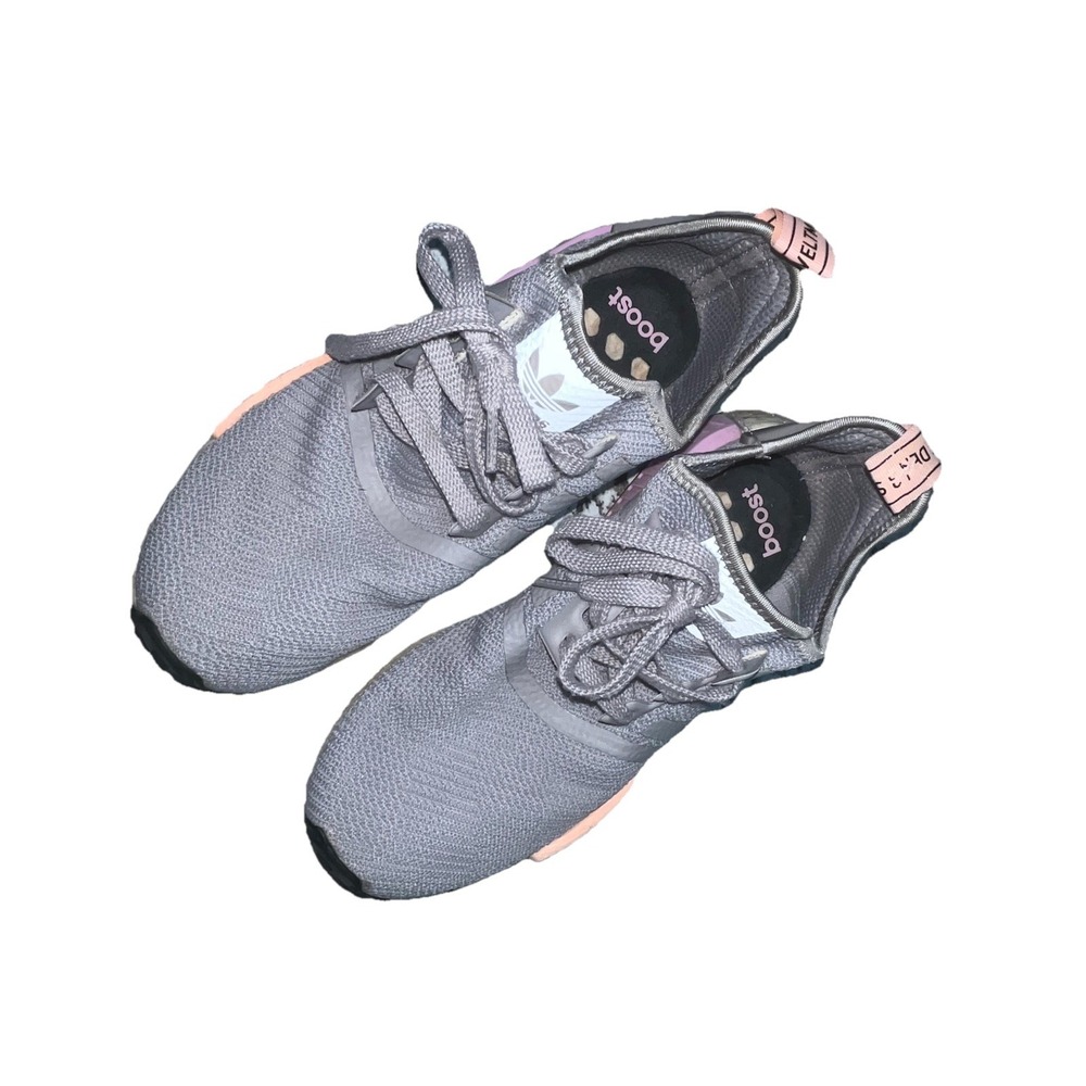 Adidas Gray/Pink/Purple Boost Running Shoes Women's Size 8.5